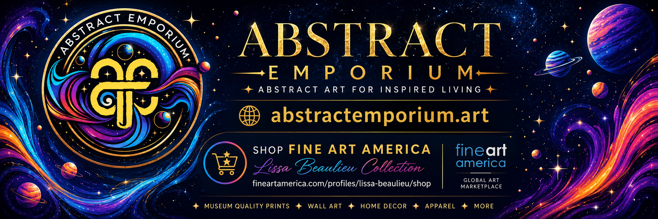 Abstract Emporium on Fine Art America - Shop canvas prints, framed wall art, metal prints, acrylic prints - Lissa Beaulieu Collection - Museum quality prints, wall art, home decor, apparel and more